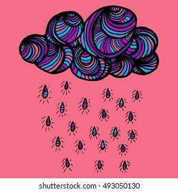 Autumn doodle cloud. Nice vector illustration