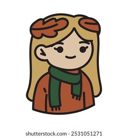 Autumn Doodle Illustration - Girl