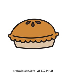Autumn Doodle Illustration - Pie