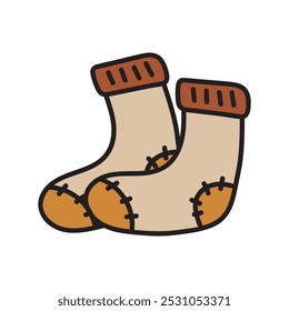 Autumn Doodle Illustration - Sock