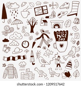 Autumn doodle set