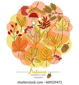 Autumn doodle set. Label for your designs:packing, bags,t-short, for posters, invitations, cards, etc. 