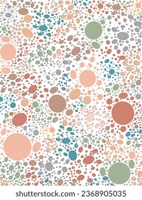 AUTUMN DOTS, HAND DRAWN CIRCLES, MULTI COLOR DOTS, SEAMLESS REPEAT