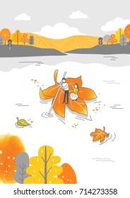 Autumn drawing illustration