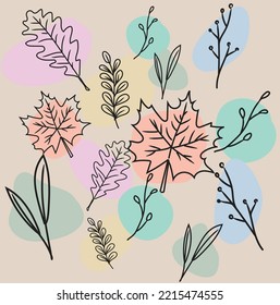 Autumn drawing vector for background, banner wallpaper, home decor, packaging, wrapping, fabric, Fashion.