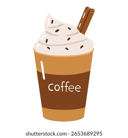 Autumn drink element, doodle, hot drink, coffee, tea, hot chocolate, autumn cozy set