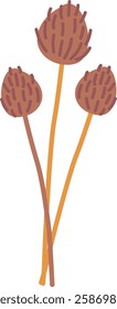 Autumn dry plant vector illustration