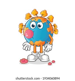 autumn earth chewing gum vector. cartoon character