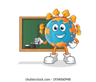 autumn earth teacher vector. cartoon character