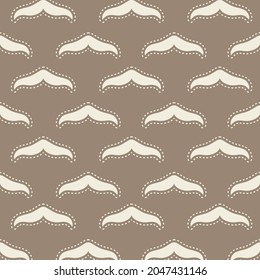 Autumn earth tone colored mustaches in seamless pattern