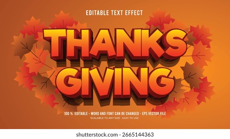 autumn editable text effect 3d text