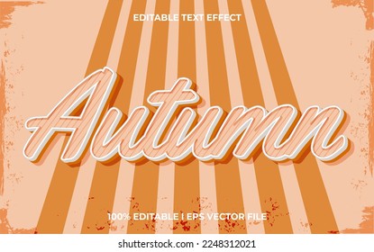 Efecto de texto editable de otoño, estilo de letra tipografía con letras, texto 3d vintage para título