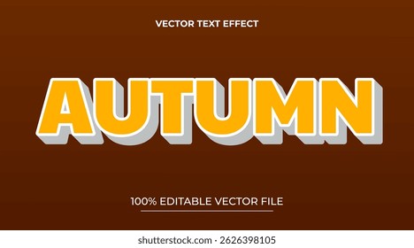 Autumn with effect leaves text style effect editable premium