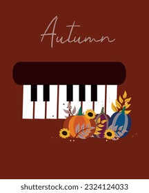 Autumn Electronic Piano For Kids with Pumpkins