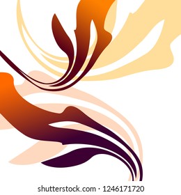 Autumn elegant background. Abstract drawing. Golden shade.