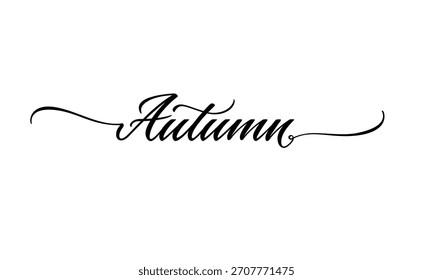 Autumn Elegant classic vector calligraphy flourish, suitable for Thanksgiving invitations and seasonal decor.