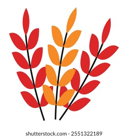 Autumn Element Collection Vector, Colorful, design, element, icon, plant, autumn, background, decoration, design, holiday, illustration, eps