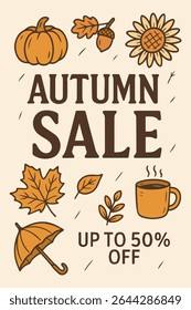 autumn element of design for sales, marketing advertising