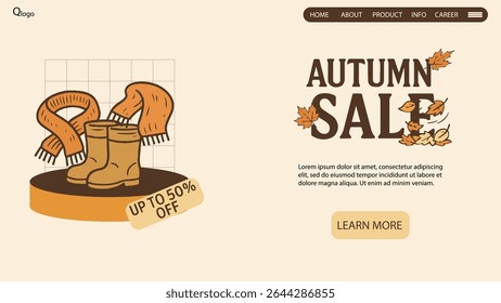 autumn element of design for sales, marketing advertising