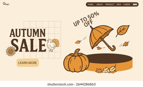 autumn element of design for sales, marketing advertising