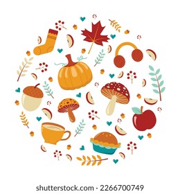 Autumn Element Seamless Pattern Background Vector