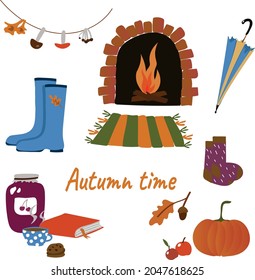 autumn elements, fall  warm clipart