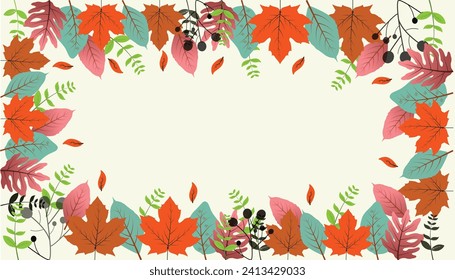 Autumn elements set decoration . Background banner border isolated vector illustration design