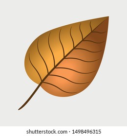 Autumn Elm Leaf icon. Cartoon of sickle vector icon for web design isolated on gray background - Vector