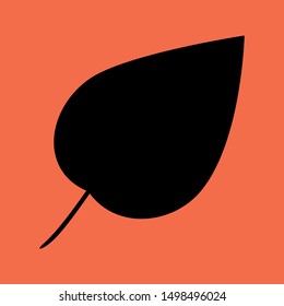 Autumn Elm Leaf icon isolated on green background.