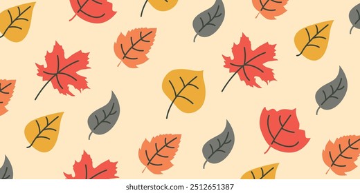 Autumn equinox day background vector design, tree branch. Floral banner design with abstract leaves pattern