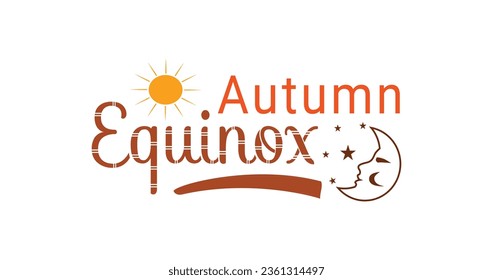 Autumn Equinox: Embrace the Celestial Harmony of the Crescent, Stars, and Sun in this Captivating Concept Design. Perfect for Fall Festivals, Nature Parks, and Seasonal Product Branding