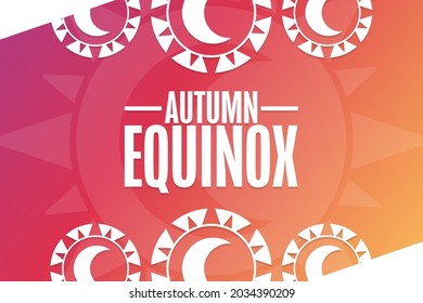 Herbst-Equinox. Urlaubskonzept. Vorlage für Hintergrund, Banner, Karte, Poster mit Texteinschrift. Vektorgrafik EPS10