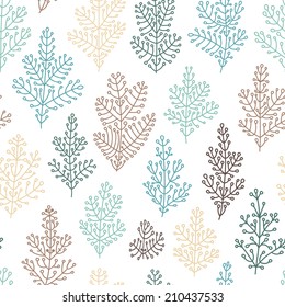 autumn ethnic pale colors leaves abstract vector seamless wallpaper background pattern design