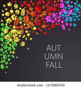 Autumn fall background layout decorate with leaves for sale shopping or promo poster and frame .Vector