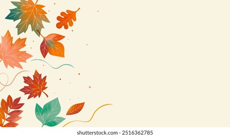 Autumn, Fall background, Autumn leaves pattern, landscape, sale temple. Vector illustration, banners, cards