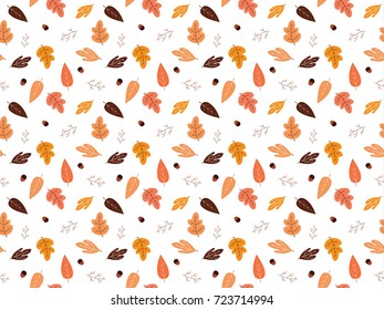 Autumn Fall Background Pattern. Vector illustration