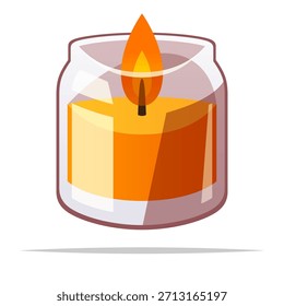 Autumn fall candle vector isolated illustration