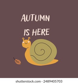 Autumn fall card template with seasonal leaves and items. Celebration design with childrens forest animal and harvest elements.