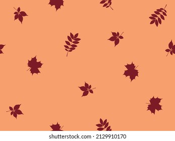 Herbstfall dunkelrote Blätter Muster nahtloser Hintergrund Vektorgrafik