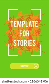 Autumn fall design cover template for promotion product page, account or personality in the social networks. Leaves fall shapes composition. Natural autumn design template. Eps10 vector.