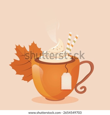 Autumn fall drink. vector flat illustration