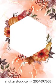 autumn fall floral background with white space