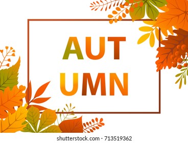 autumn fall foliage leaves greeting card background