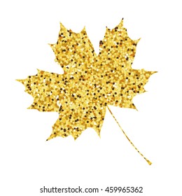 Autumn fall. Golden maple leaf background. Vector illustration.