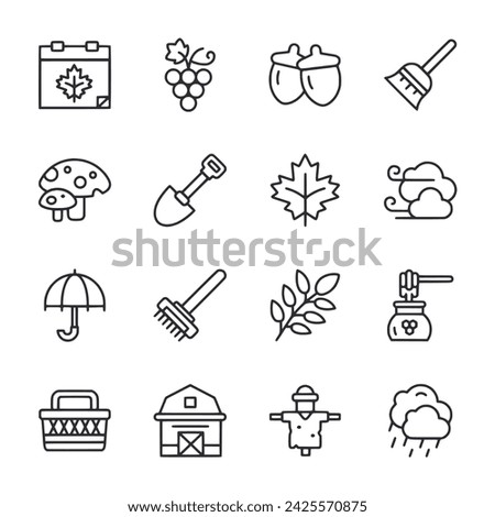 Autumn and fall icon set
