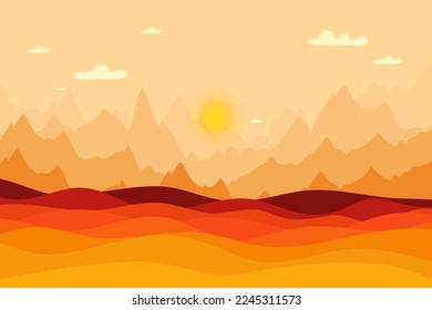 Autumn fall landscape background, sunset background
