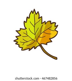 Otoño o otoño. Dibujo simple. Vector aislado en blanco.
