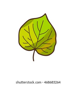 Herbst- oder Herbstblatt. Cartoon einfache Illustration. Vektorgrafik einzeln auf Weiß.