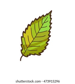 Herbst- oder Herbstblatt. Cartoon einfache Illustration. Vektorgrafik einzeln auf Weiß.