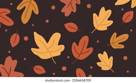 Autumn Fall Leaf Foliage Ornament Decorative Pattern Wallpaper Backdrop Background 